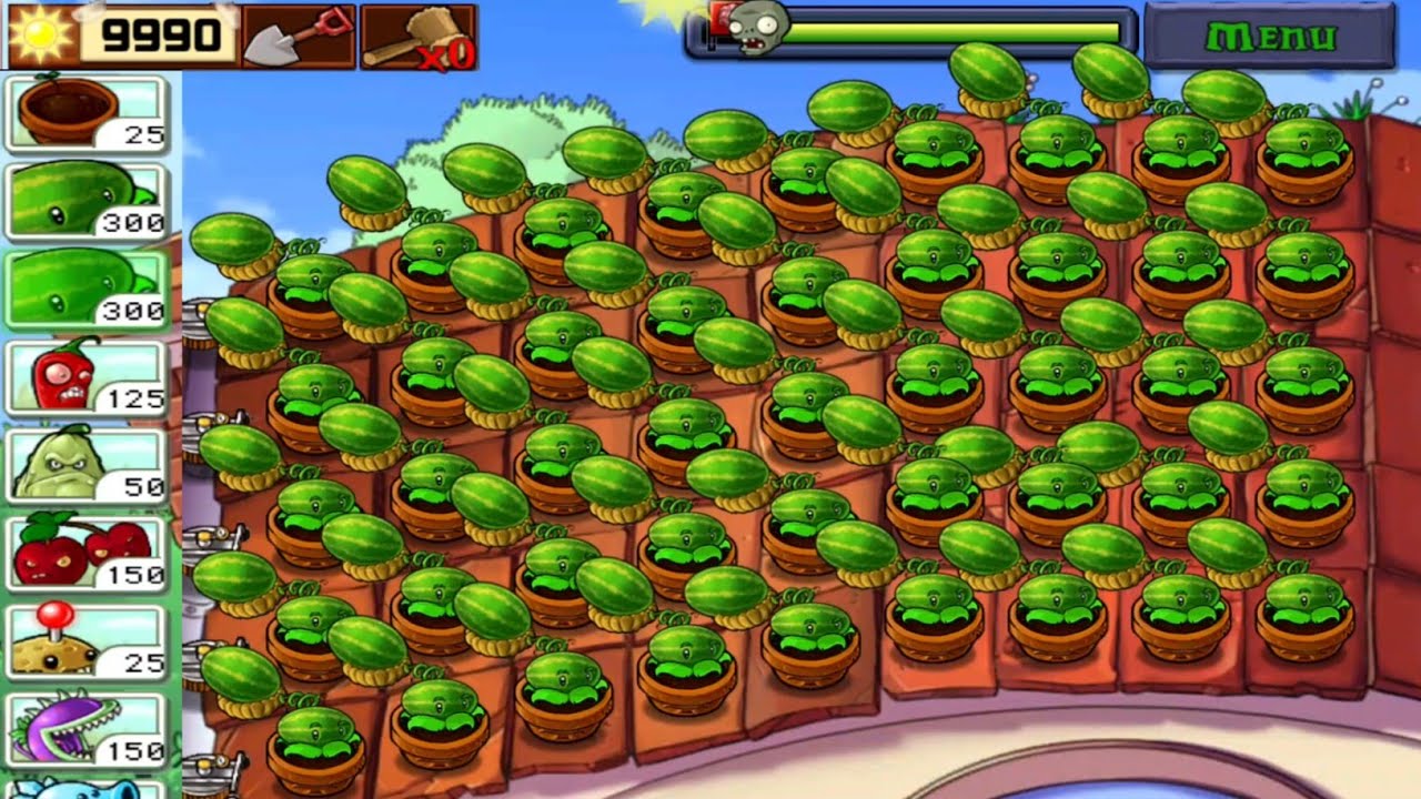 Plants vs Zombies | Survival roof 5 flags completed | pvz gameplay ...