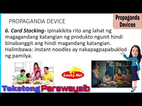 7 Propaganda Devices | Tekstong Persweysib | halimbawa