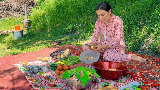 หนึ่งวันของชีวิตในหมู่บ้านอุซเบกิสถาน! อาหารตะวันออกปรุงในภูเขา