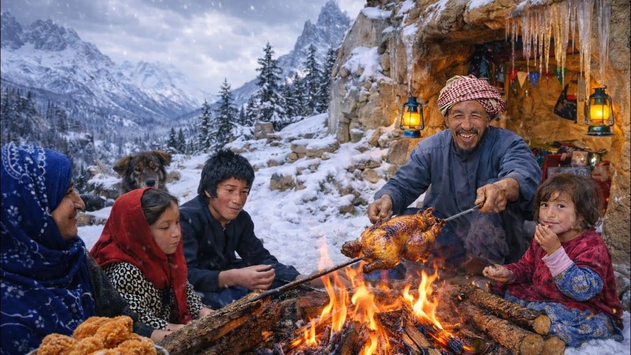 An Unforgettable Night in a Snowy Cave with Family