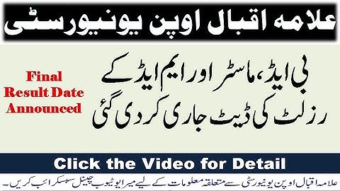 AIOU BED MA MED Spring 2020 Final Result