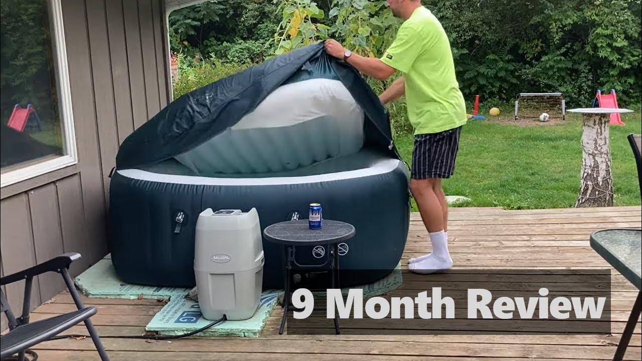 Saluspa Inflatable Hot Tub - 9 Months Later Review - Cleaning - YouTube