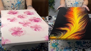 10 Wall Decor Painting with Acrylic Fluid Painting, How to Paint Beautiful Fluid Art on Walls #art