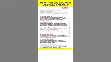 10 Most Important Job Interview Questions and Answers