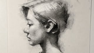 Charcoal Portrait Sketch  'Emma'