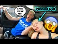 PASSING OUT and THROWING UP WHILE DRIVING PRANK ON BOYFRIEND! *REVENGE*