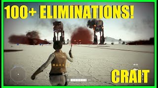 Star Wars Battlefront 2 - 100+ eliminations game on Crait! | Leia, best hero for new map!