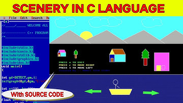 Scenery Drawing in C Language | Boat move by keys in c programming, Learn C Language | scenery in c