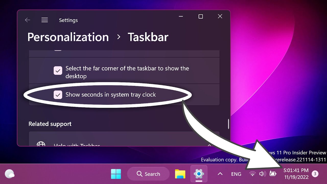 How To Enable Clock With Seconds In System Tray In Windows 11 25247 YouTube