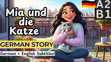 Learn German With a Cute Cat A2-B1 Story and Fun Quizzes!