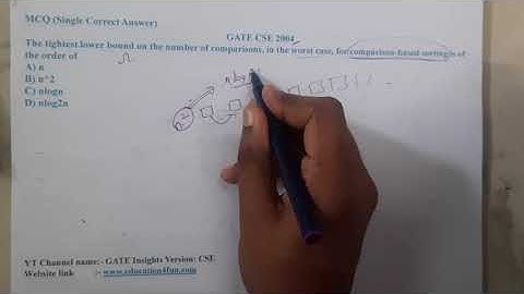 GATE CSE 2004 Q ||Algorithms || GATE Insights Version: CSE