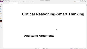 Critical Reasoning #1- Analyzing Arguments