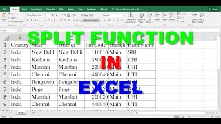 SPLIT FUNCTION IN EXCEL