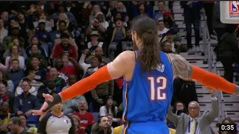 Steven Adams Swooshes One-Handed Half Court Buzzer-Beater And Hits Shimmy On First Career 3-Pointer