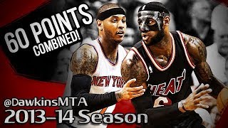 Masked LeBron James vs Carmelo Anthony NASTY Duel 2014.02.27 - Melo With 29, LBJ With 31!