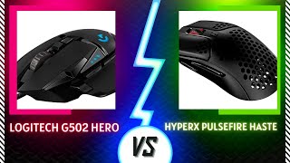 Logitech G502 Hero Gaming Mouse vs HyperX Pulsefire Haste Gaming Mouse