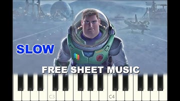 SLOW Piano Tutorial "STARMAN" by David Bowie, LIGHTYEAR Trailer, with free Sheet Music (pdf)
