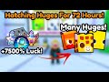 Hatching BEST EGG With 7500% Luck For 72 Hours To Get Huges To Give Them Away In Pet Simulator 99!!