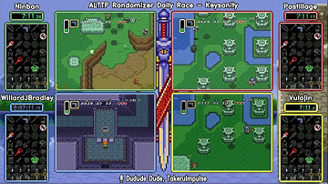 Ninban vs Pastillage vs WillardJBradley vs Vulajin Keysanity. ALTTP Randomizer Daily Race