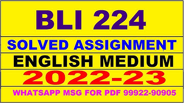 bli 224 solved assignment 2022-23 in english | bli 224 solved assignment 2022-23 | bli 224 2023