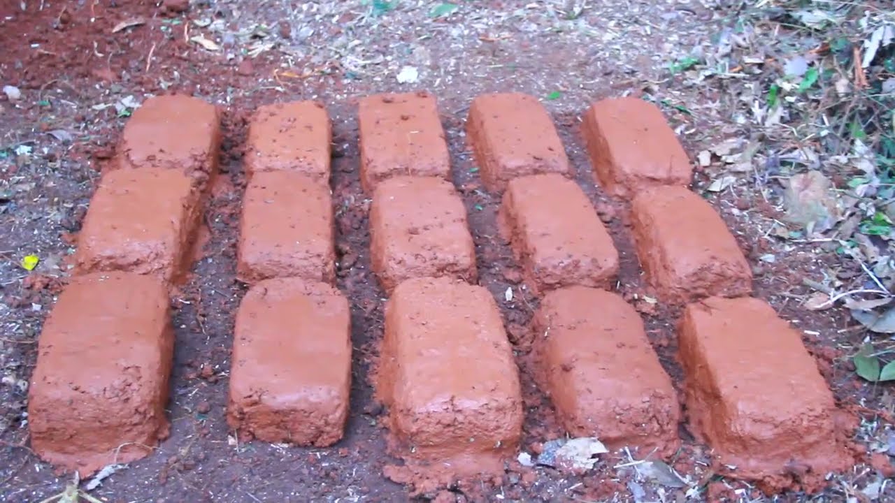 Wild Man Life Primitive Technology To Build Mud Bricks In Natural ...