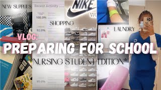 VLOG: Prep. For Nursing School ‍⚕ || shopping + laundry + school supplies + organizing