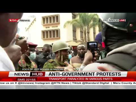 Nairobi Protests: Police Officer and Civilian Face Off in Heated Exchange