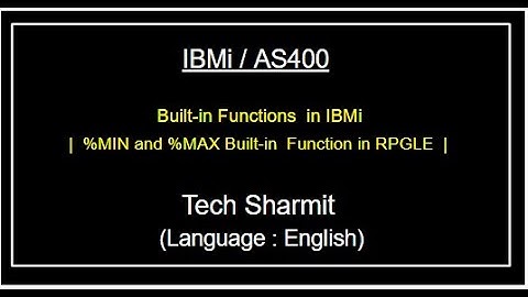 IBMi (AS400) - %Min and %Max Built-in function | built in functions rpgle | as400 tutorial beginners