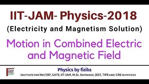 IIT JAM PHYSICS 2018 Solution Electricity and Magnetism Motion in Combined Electric and Magnetic Fie