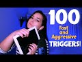 ASMR 100 FAST & AGGRESSIVE TRIGGERS (No Talking, 1 HOUR+) Blue Yeti mic