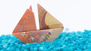 Schiff aus Geld falten ⛵ Geldgeschenk zur Reise