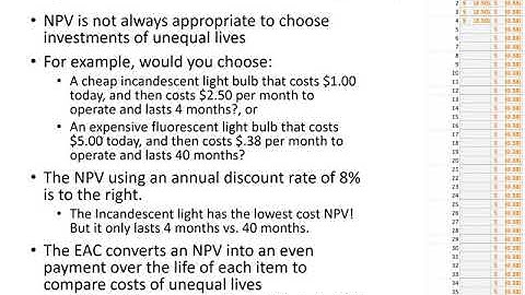 Finance Core Topic #5 Section #4 EAC Equivalent Annual Cashflow