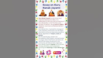 Essay on Guru Nanak Jayanti | 10 Lines Essay on Guru Nanak Jayanti | Guru Nanak Jayanti Essay