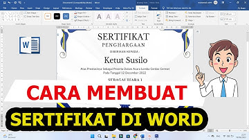 cara membuat sertifikat di word | cara buat sertifikat di word