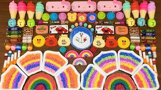 RAINBOW - Mixing Random Things into GLOSSY Slime ! SlimeSmoothie Satisfying Slime Videos #122