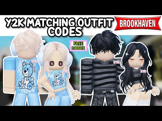 matching y2k roblox outfits w/ CODES and LINKS