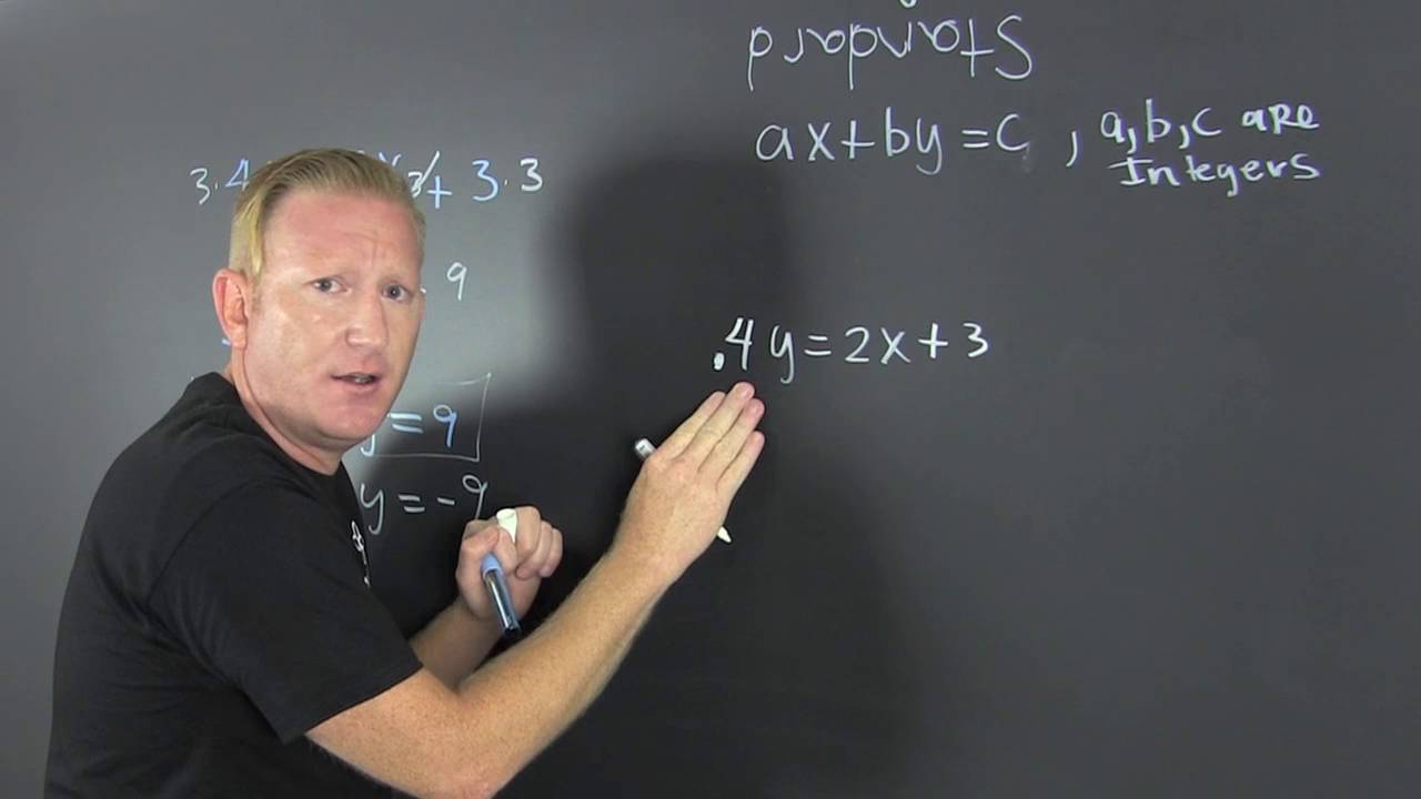 How to write linear equations in standard form