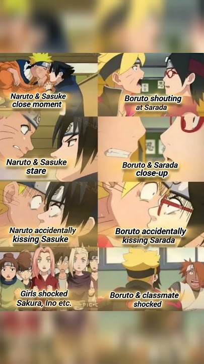 Naruto and  Boruto kis moment 😅 #naruto  #ytshorts #shortsfeed
