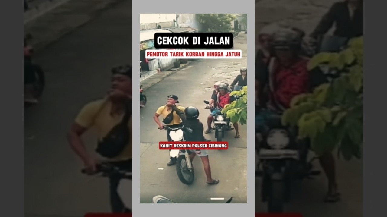 Pemuda di Cibinong Aniaya Pemotor hingga Jatuh, Terekam CCTV 