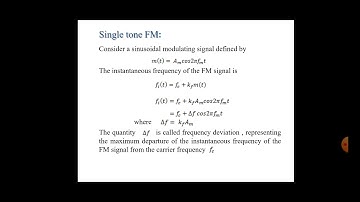 Single Tone Frequency Modulation