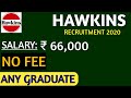 HAWKINS RECRUITMENT 2020 I Graduate Any Subject I 8 Lacs per annum