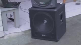 Skytec SWA15 active subwoofer + Ibiza 15 active outside test