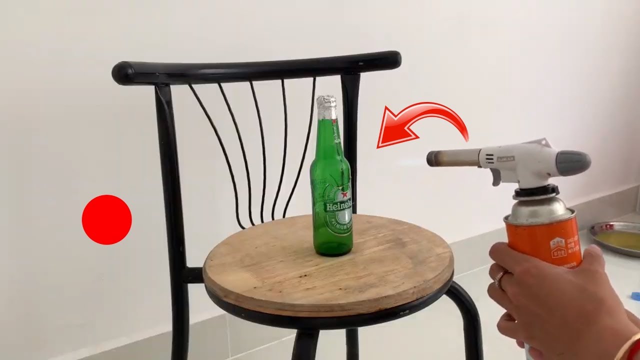 EXPERIMENT GAS TORCH VS Heineken bottle / HNK DIY