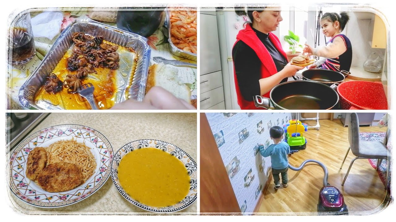 Əcaib dadlar dadıram🥴🐙gəzərək qaqaşgilə getdik. axşam yeməyi. buzluqda koklet