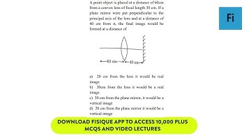 A point object is placed at a distance of 60cm from a convex lens | NEET 2021 Solutions | Fisique