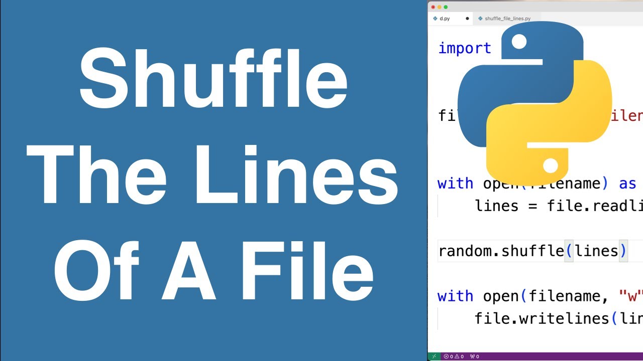 Shuffle The Lines Of A File | Python Example - YouTube