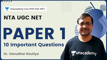 10 Important Questions of Paper 1 | All Topics | NTA UGC NET |  Dr. Venudhar Routiya