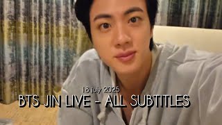 BTS JIN(진) Vlive- With Subtitles 250718 💜|Official TO SKY