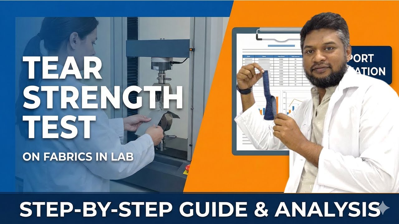 Испытание тканей на прочность на разрыв в лаборатории контроля качества.