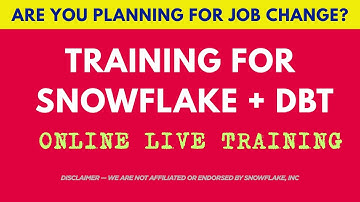 Snowflake + DBT Data Engineering Live Training - [Mon-Fri] 7:00 AM IST +91 7010080468